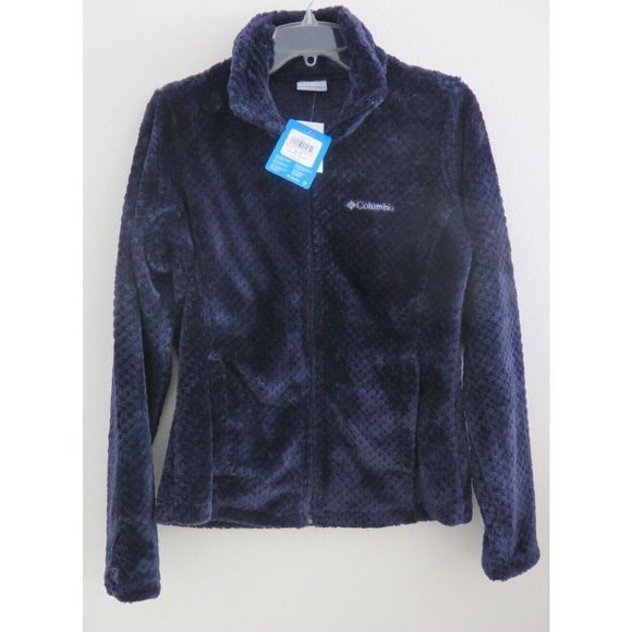 Columbia XL0668 Womens Sz Small Dark Blue Beech Forest Full Zip Fleece Jacket$90 - Picture 1 of 6